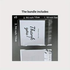 100pcs Large Thank You Opp Ziplock Bag Gift Candy Packaging 13x10cm