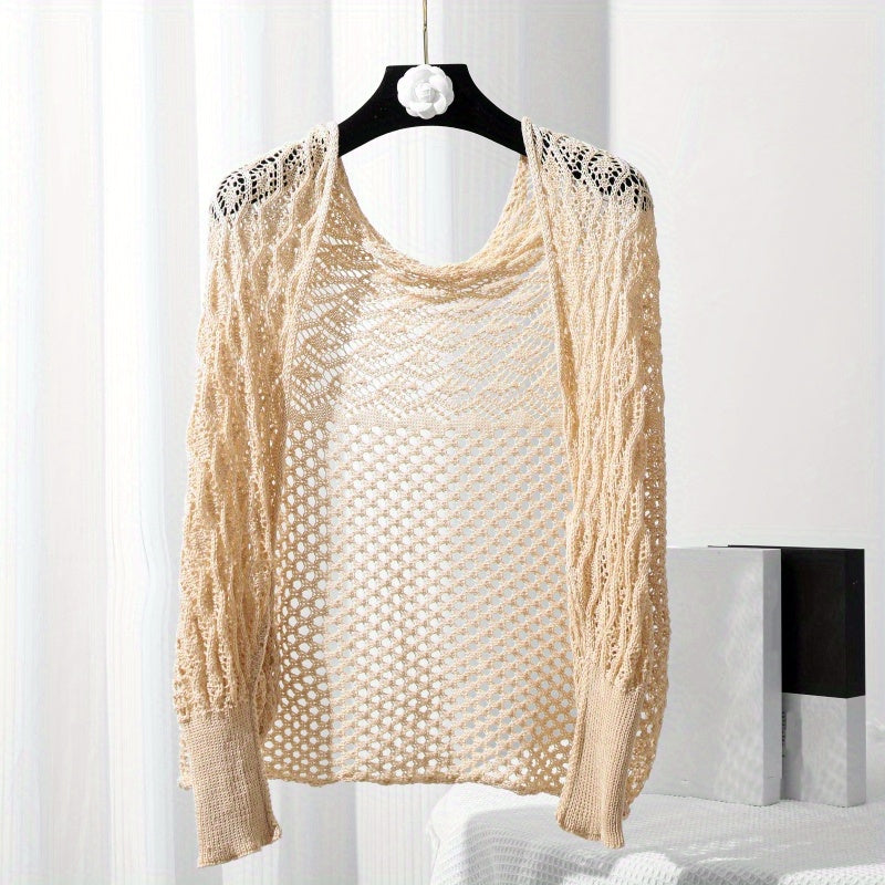 Solid Knitted Warm Wraps Hollow Out Shawl