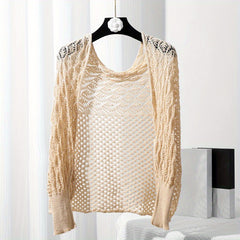 Solid Knitted Warm Wraps Hollow Out Shawl
