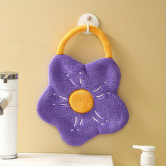 Flower Hanging Towel Coral Fleece Quick-drying Soft Towel