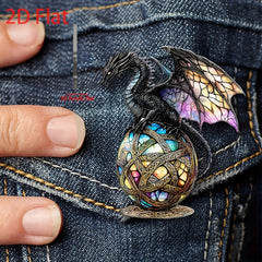 2D Acrylic Dragon Brooch Pin Vibrant Orange Web Ideal Mother's Gift