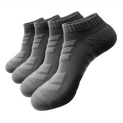 Breathable Cushioned Ankle Socks for Men - 4 Pairs