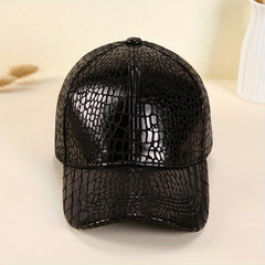 PU Pattern Baseball Cap Men's All match Sunshade Sunscreen Champagne Golden Brig