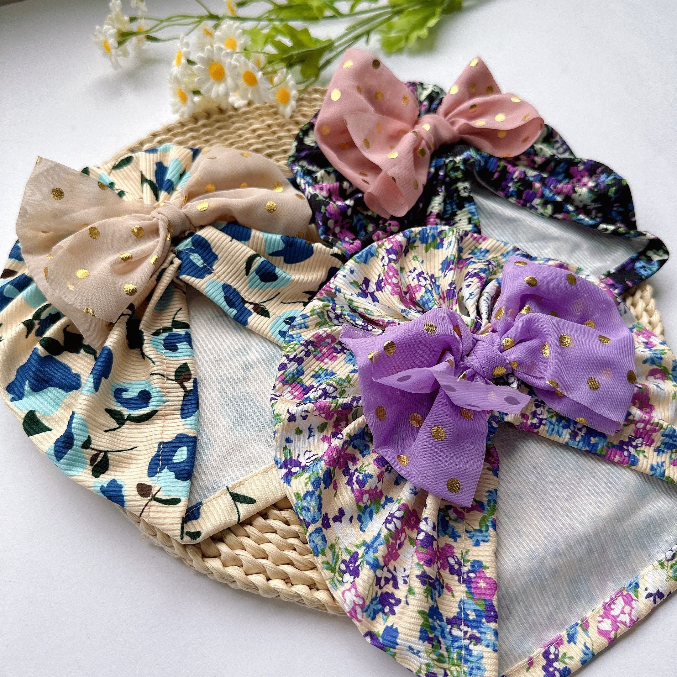 Soft Floral Bow Baby Hat Headgear