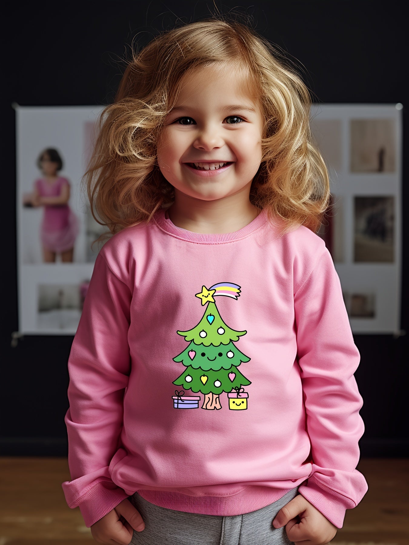 Lovely Cartoon Christmas Tree Sweatshirt Kids Clothes