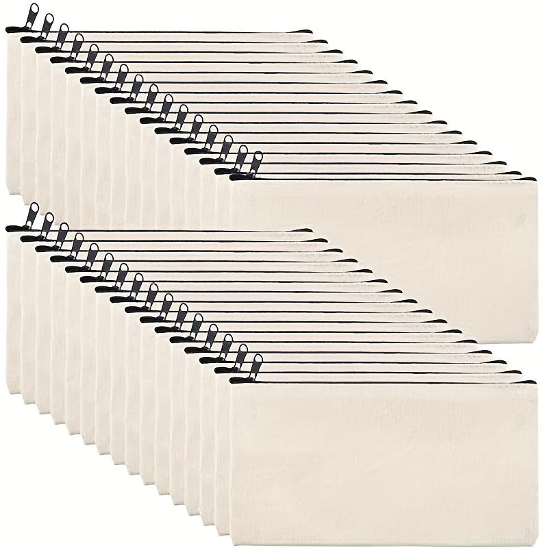 Canvas Zipper Bags for DIY Crafts Small Pencil Boxes Travel Bags