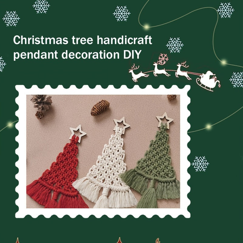 3pcs Christmas Tree Macrame Cords Kit DIY Arts And Crafts Decoration