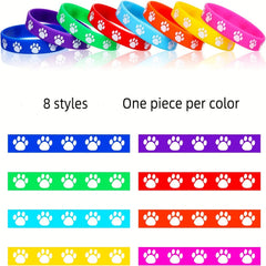 Cat Paw Print Rubber Bracelet for Dog Party Gift