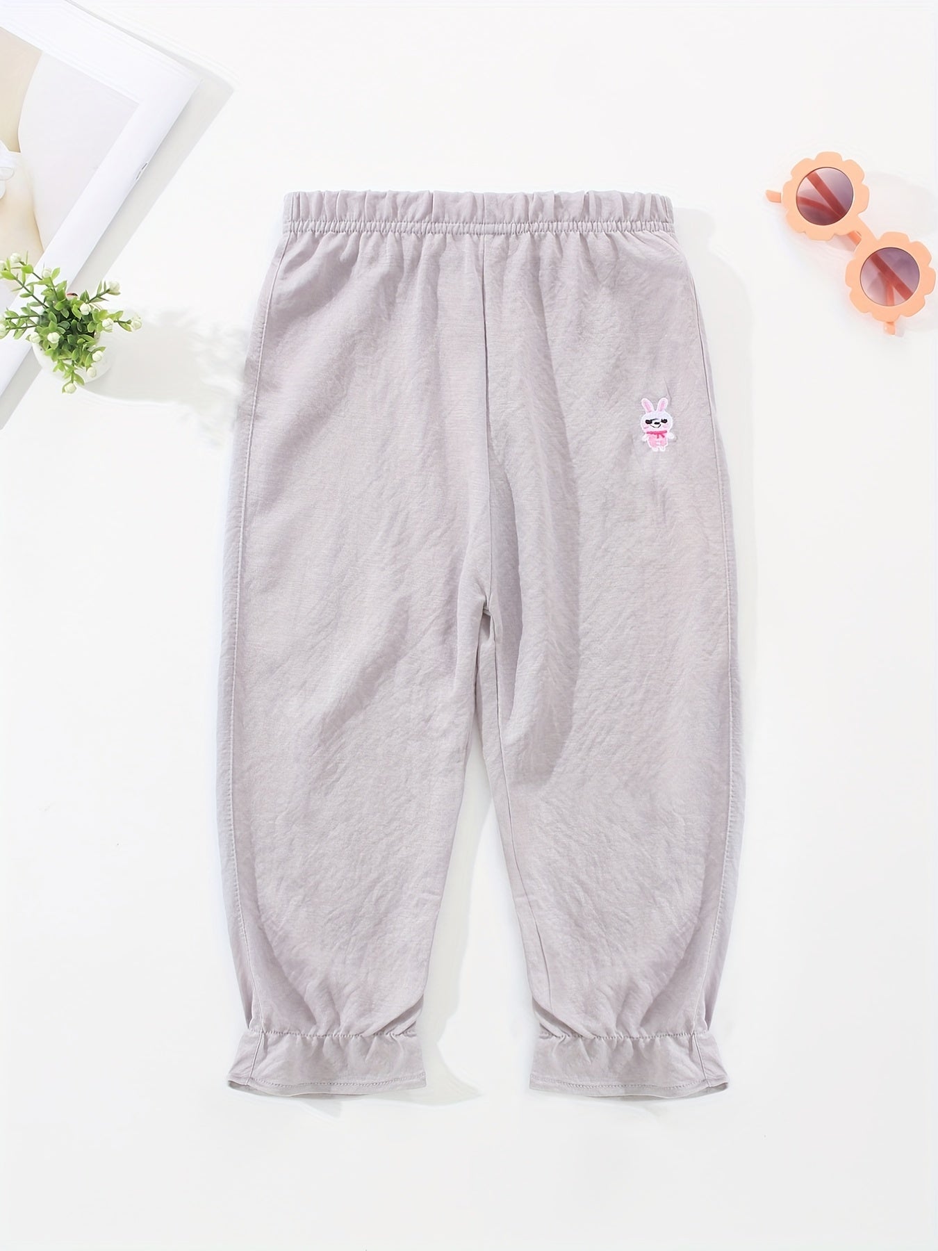3pcs Toddler Girls Cartoon Animal Jogger Pants Elastic Waist