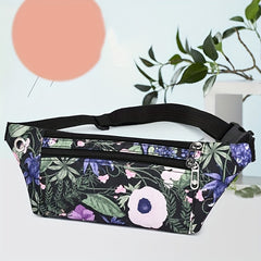 Floral Print Fanny Pack Lightweight Outdoor Sling Bag