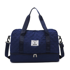 Nylon Sports Duffel Bag with Wet Dry Compartment & Shoe Pocket