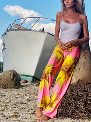 Sunflower Print 2 Piece Set Sun Protection Clothing