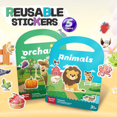 Kids Quiet Bubble Sticker Book - Animal & Transportation Themes