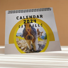 Funny Cat Ball Calendar - 12 Months Cat Butt and Fart Eye Calendar