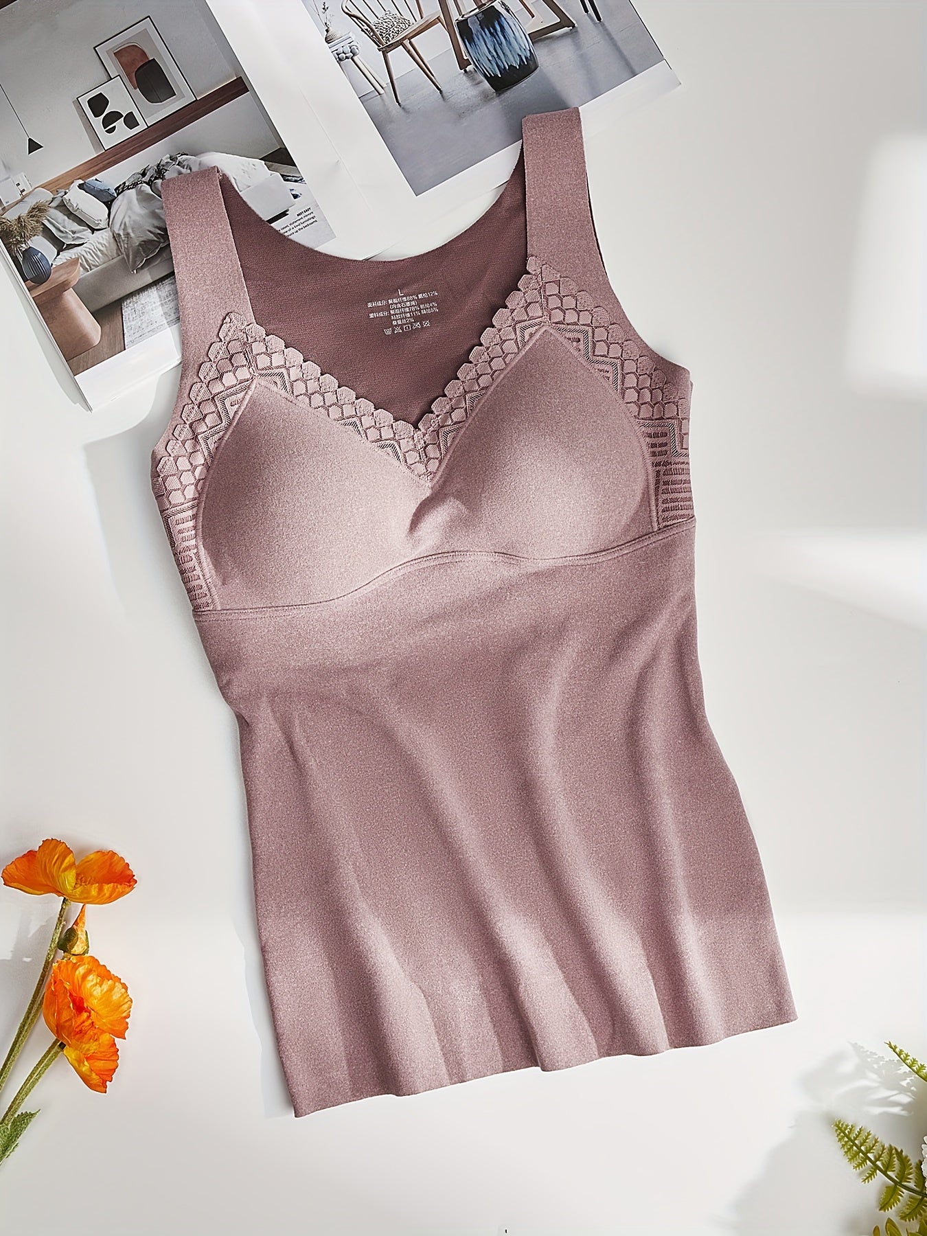 Warm V Neck Sleeveless Underwear Top Women's Lingerie