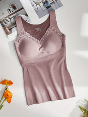 Warm V Neck Sleeveless Underwear Top Women's Lingerie