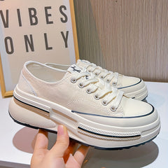 Women's Thick Bottom Lace Up Board Shoes
