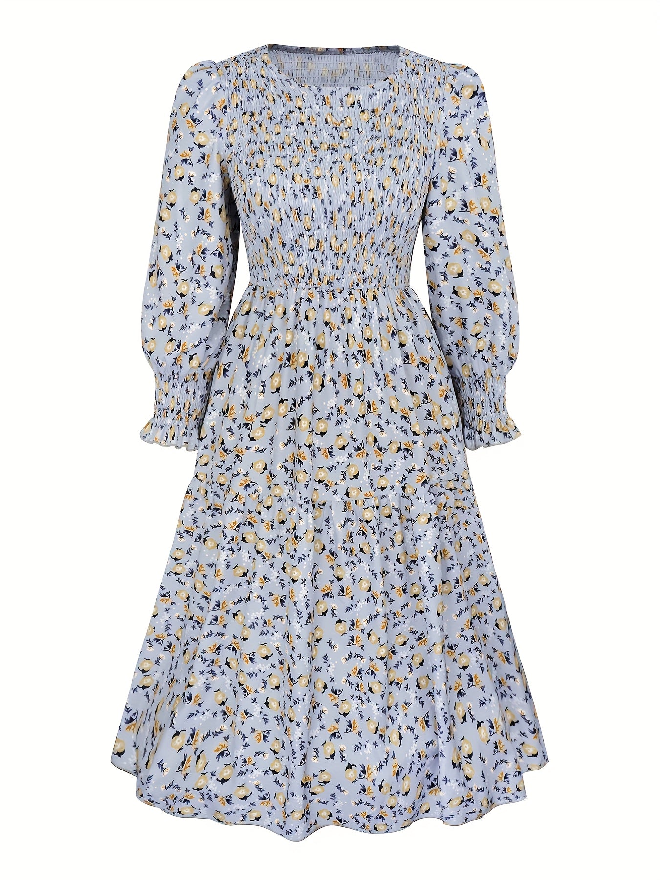  Ditsy Floral Print Maxi Dress With Pockets