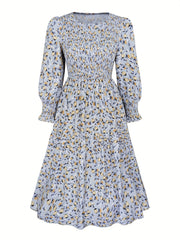  Ditsy Floral Print Maxi Dress With Pockets