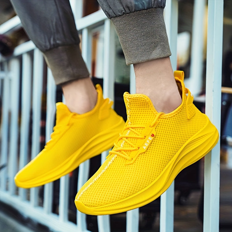 Men's Breathable Sneakers Comfy Non Slip Lace Up Shoes