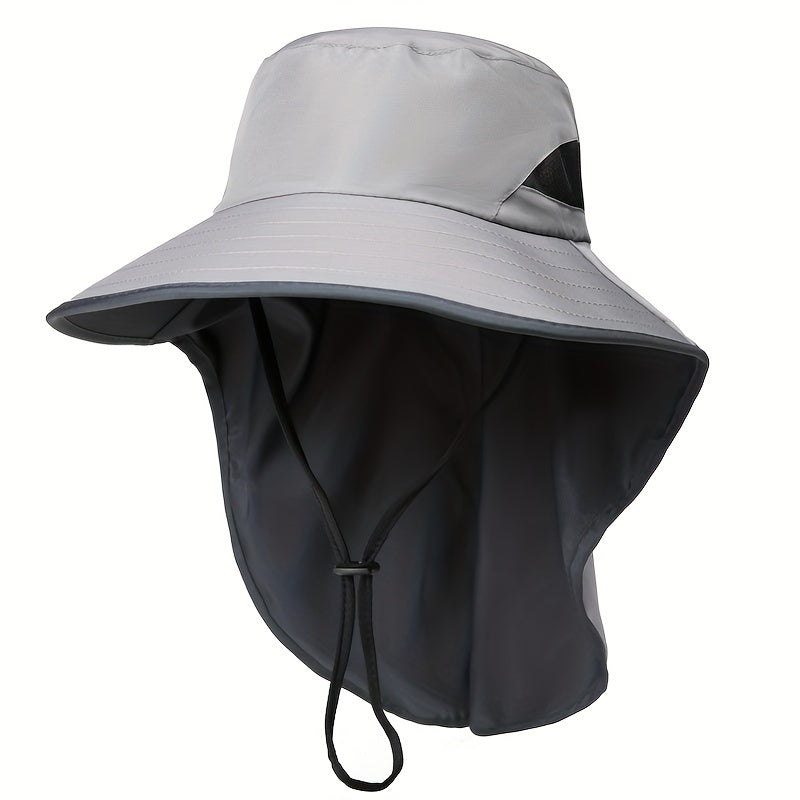 Men's Sun Hat with Face Shield UV Protection Large Brim Fisherman Hat