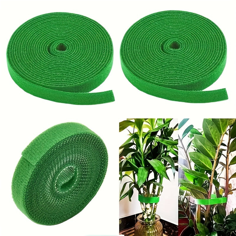 3 Rolls Green Nylon Plant Ties Self-adhesive Garden Tape