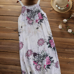  Floral Print Lace Strap Cami Dress