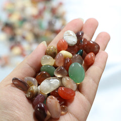 Bulk Natural Colored Agate Gravel Tumbled Stone Crystal Healing