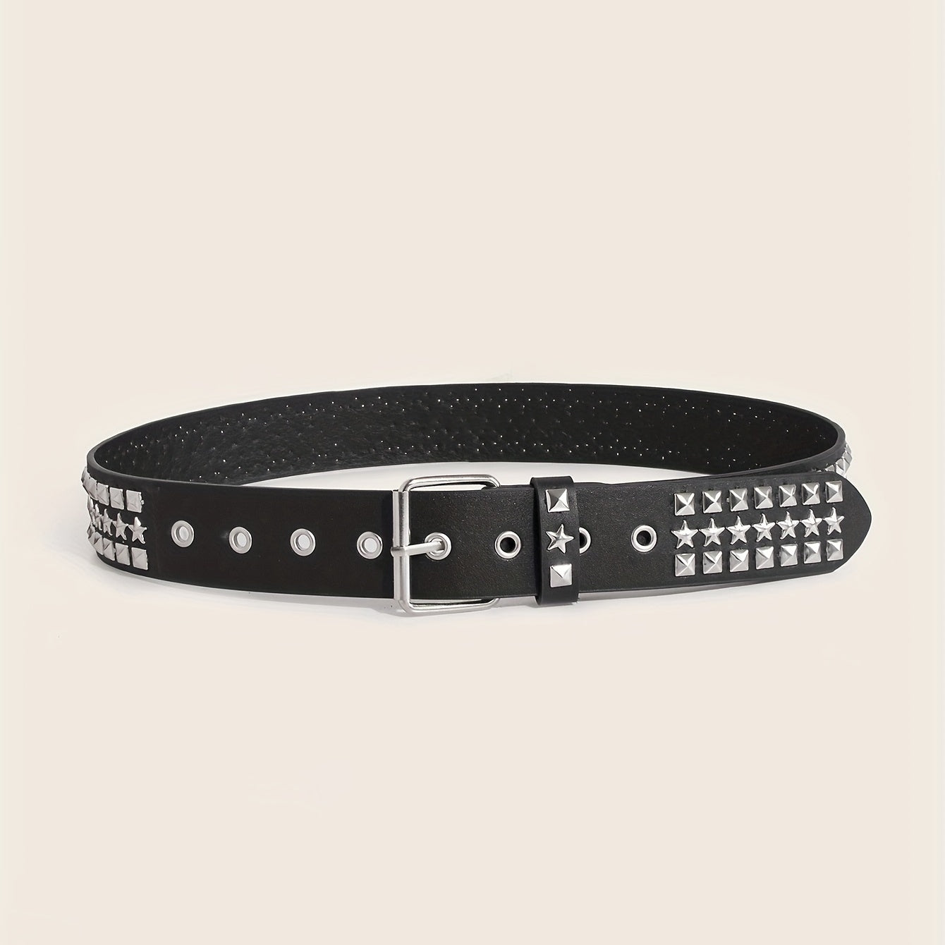 Punk Rivet Studded Belt Hip Hop PU Belt Y2K Jeans Pants Belt Women Gothic