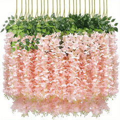12 Packs Artificial Wisteria Hanging Flower - Home Decor - Wall Decor