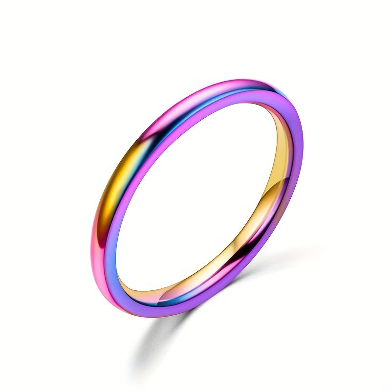 Stainless Steel Round Rings Plain Stackable Wedding Ring Size 5 12