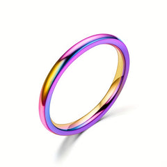 Stainless Steel Round Rings Plain Stackable Wedding Ring Size 5 12