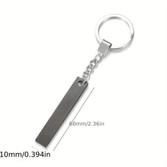 Engraved Bar Key Chain Custom Numbers Key Ring Gift