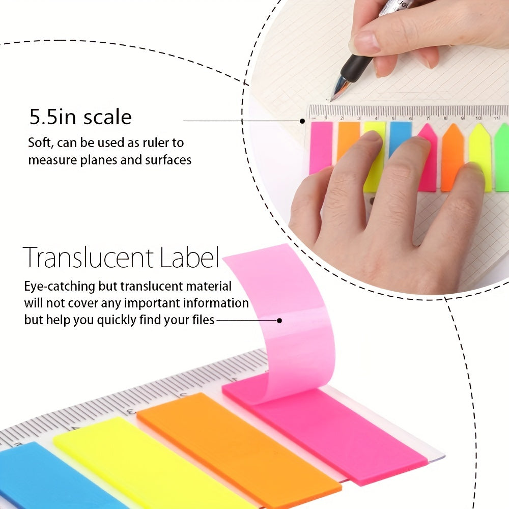 200 Pages Sticky Notes Film Text Strips Marker Labels Bookmark