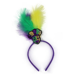 2pcs Glitter Feather Headbands for Carnival & St Patrick's Party