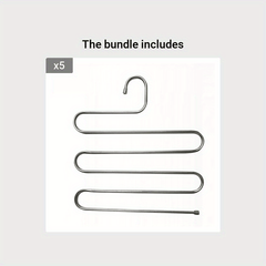 S Shape Pants Hanger Trouser Rack Stainless Steel Layer Clothes Rack