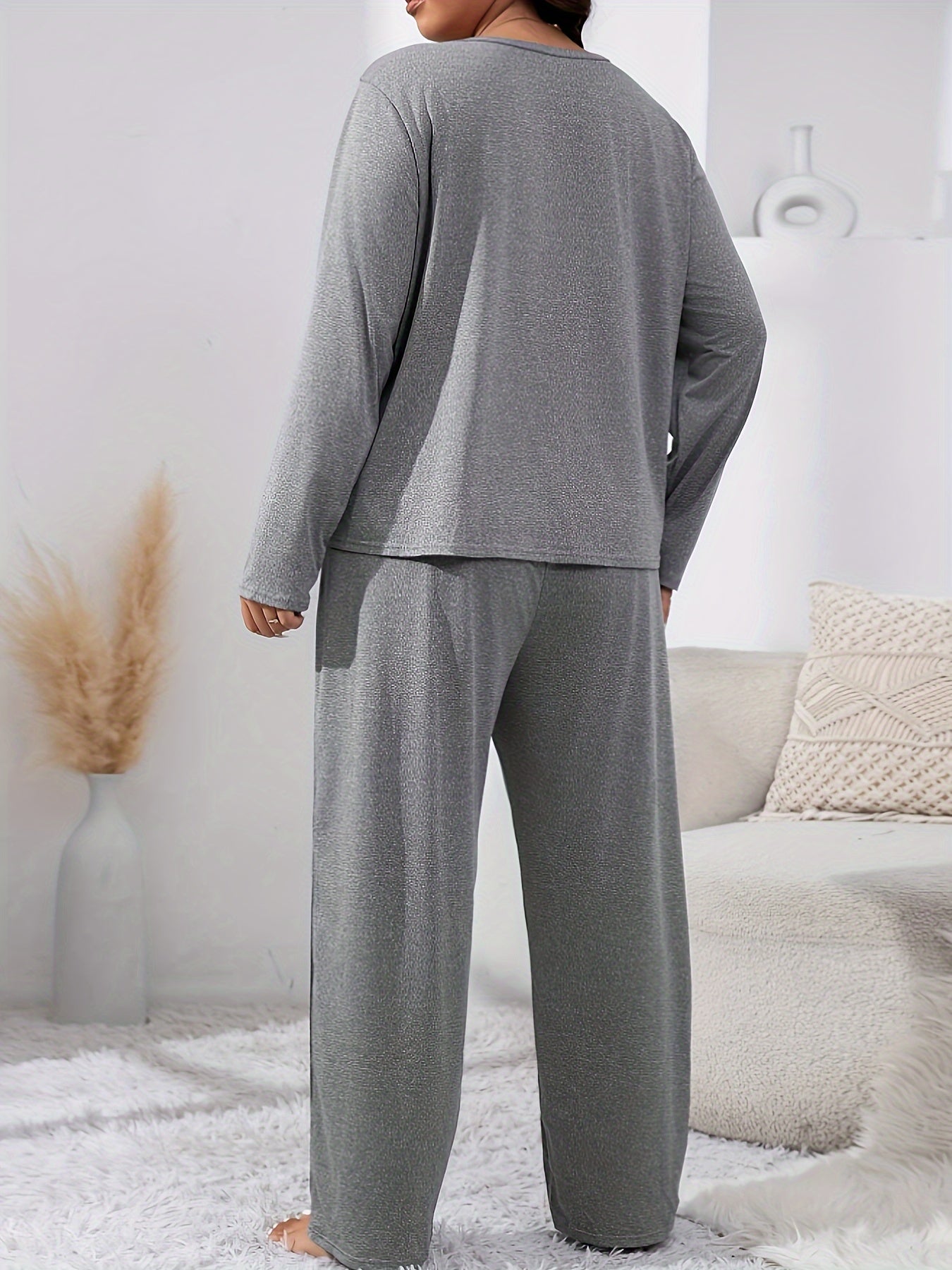  Eyelash Slogan Print Lounge Set Pajamas