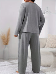  Eyelash Slogan Print Lounge Set Pajamas