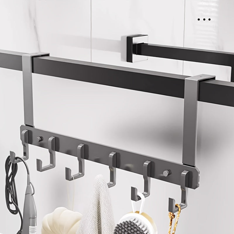 Over the Door Rack Hook Punch Hanger Storage Rack Bag Clothes Key