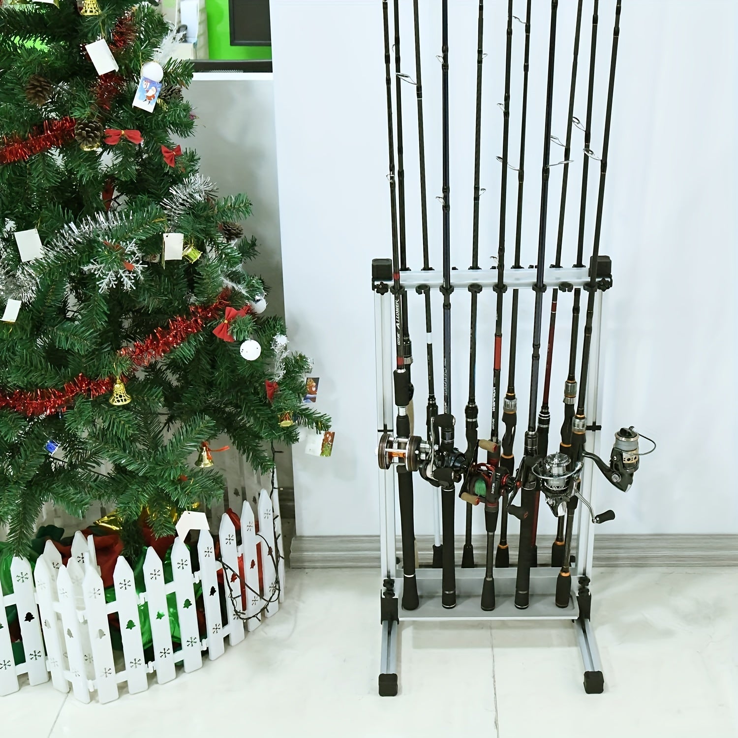 24 Slot Fishing Rod Holder Adjustable Storage Organizer Gift for Men