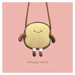 Cartoon Bread Shape Tote Bag Shoulder Bag for Students