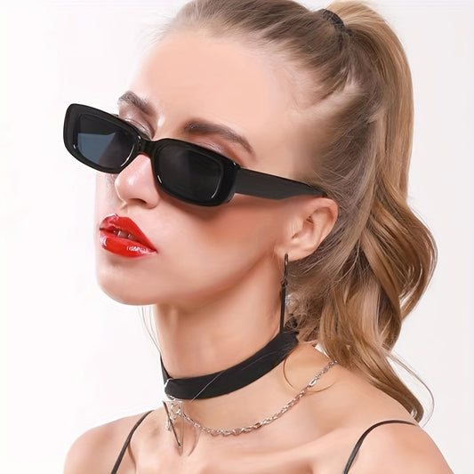 Y2K Rectangle Frame Sunglasses for Women Men, Candy Glasses