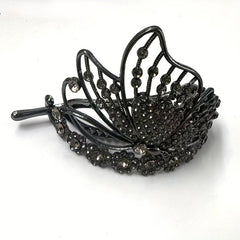 Vintage Rhinestone Butterfly Hair Cuff Claw Barrette for Women Girls