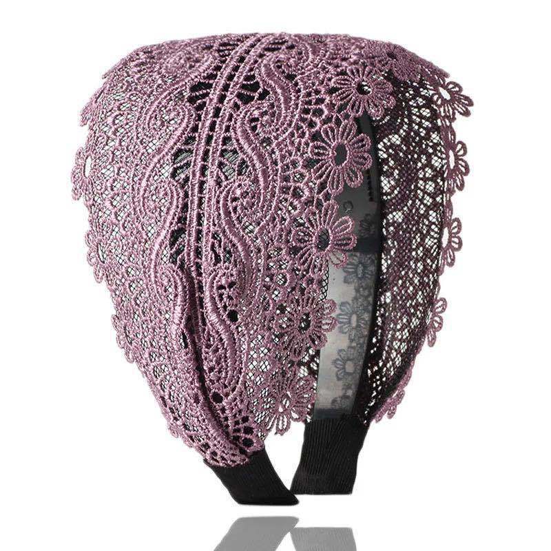 Wide Lace Headband Hair Band With Teeth Women's Headband Lace Floral Hair Hoop
