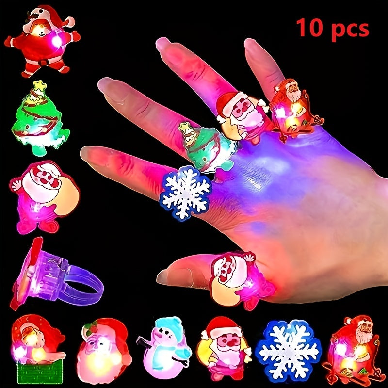 Christmas Light Rings Party Favors Christmas LED Glow Up Rings Party Supplies