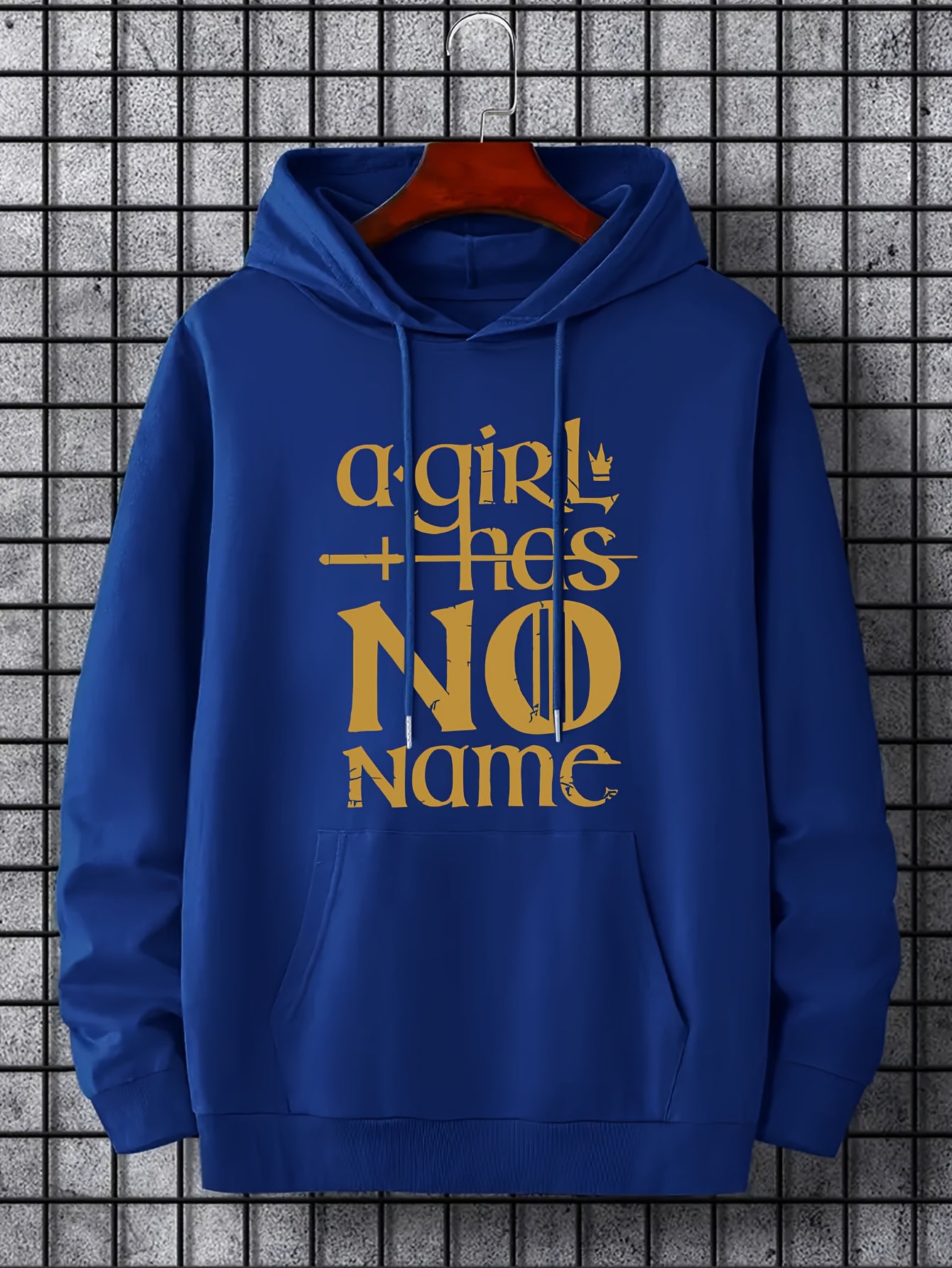 Men's Letter Print Hoodie Casual Stretch Hooded Sweatshirt
