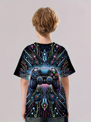 Game Controller 3D Print Boy's Casual Tee Short Sleeve