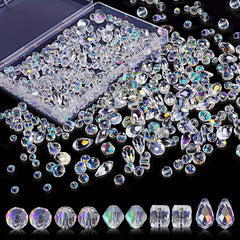 300pcs AB Crystal Glass Mixed Loose Beads DIY Jewelry Making Supplies