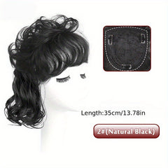 Wavy Curly Hairpieces Clip In Hair Extension Natural Brown