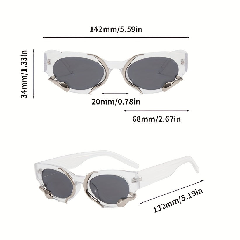 Y2K Snake Sunglasses Oval Shades UV400